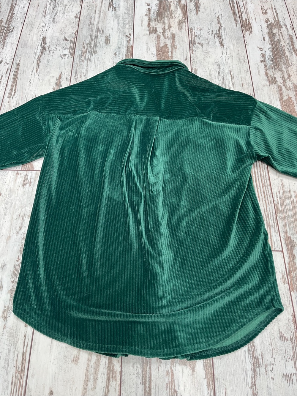 BETTER BE Emerald Green Corduroy Shacket Womens Small Oversized Shirt Jacket - Picture 8 of 13